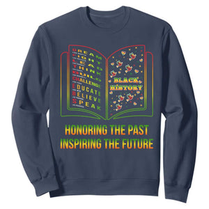 Black History Leaders Book Sweatshirt African American History For Teachers TS12 Navy Print Your Wear