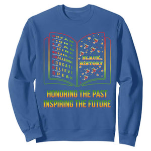 Black History Leaders Book Sweatshirt African American History For Teachers TS12 Royal Blue Print Your Wear