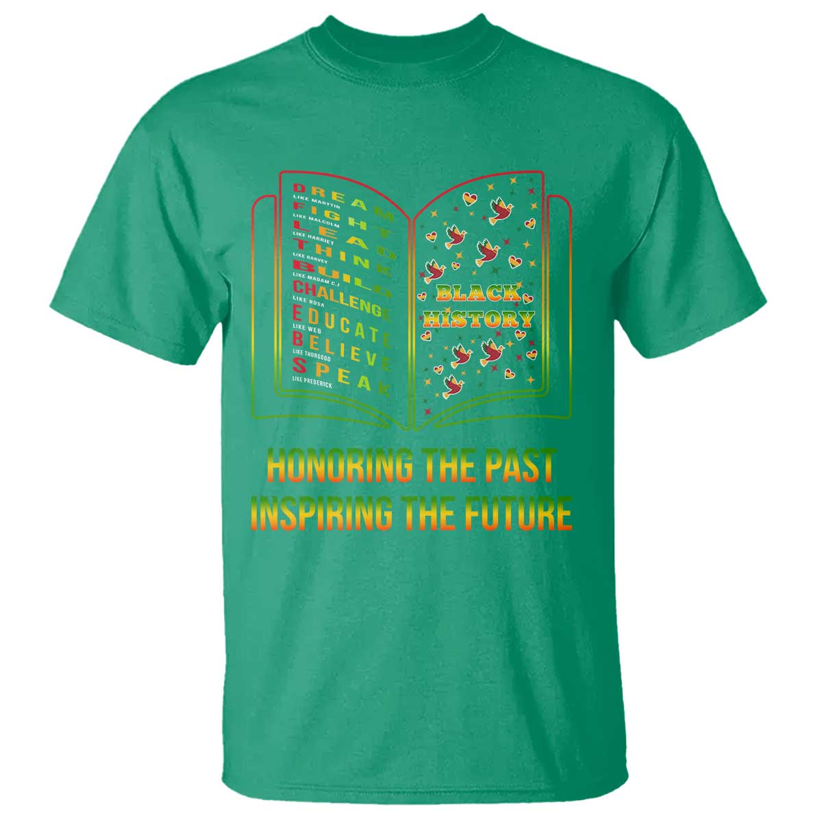 Black History Leaders Book T Shirt African American History For Teachers TS12 Irish Green Print Your Wear