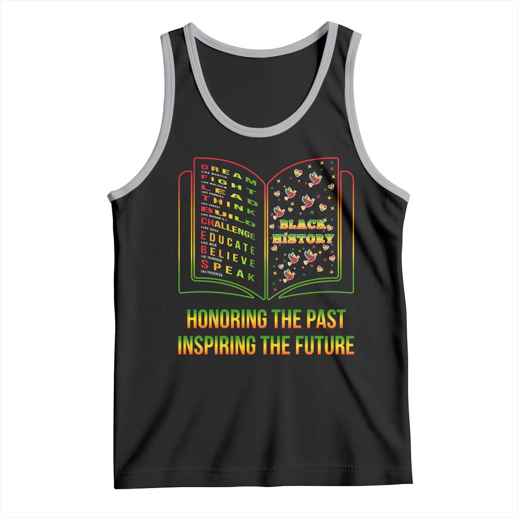 Black History Leaders Book Tank Top African American History For Teachers TS12 Black Athletic Heather Print Your Wear