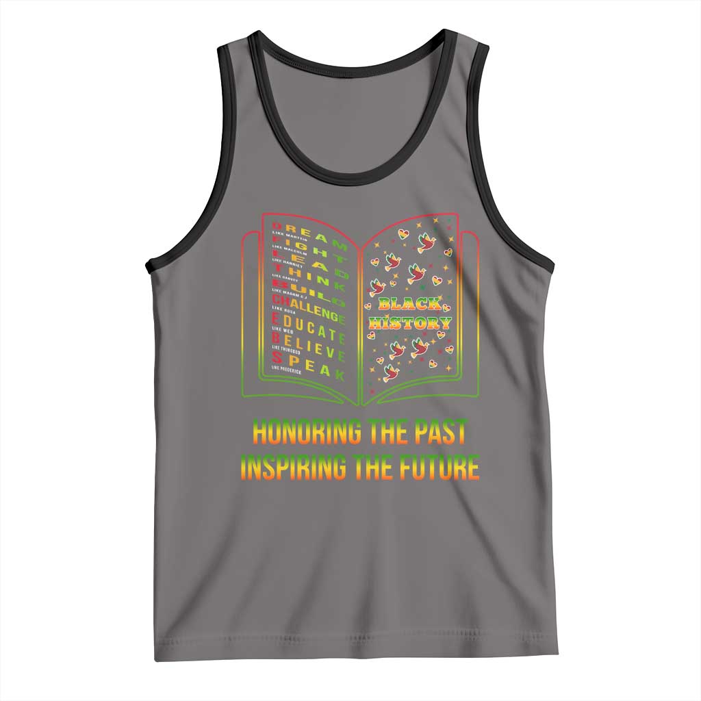 Black History Leaders Book Tank Top African American History For Teachers TS12 Deep Heather Black Print Your Wear