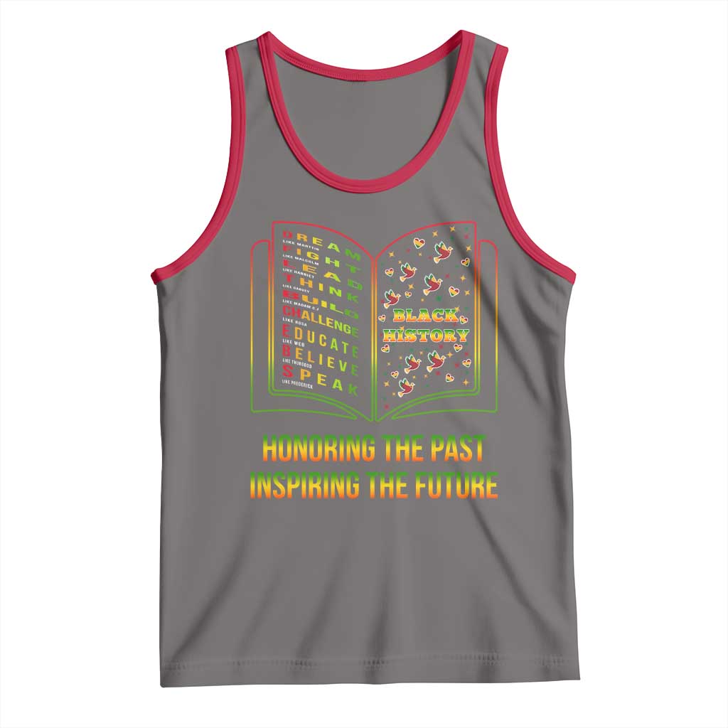 Black History Leaders Book Tank Top African American History For Teachers TS12 Deep Heather Red Print Your Wear
