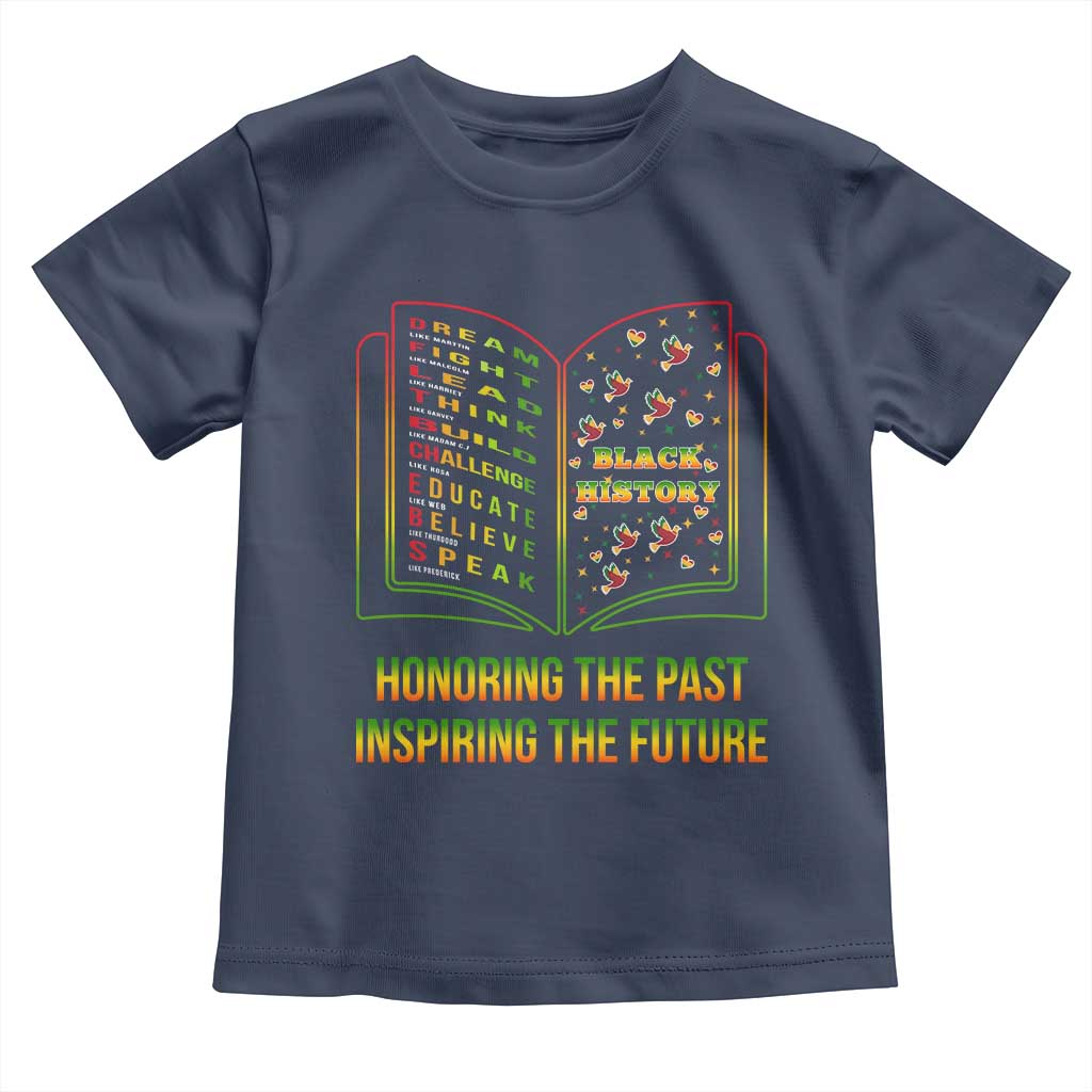 Black History Leaders Book Toddler T Shirt African American History For Teachers TS12 Navy Print Your Wear