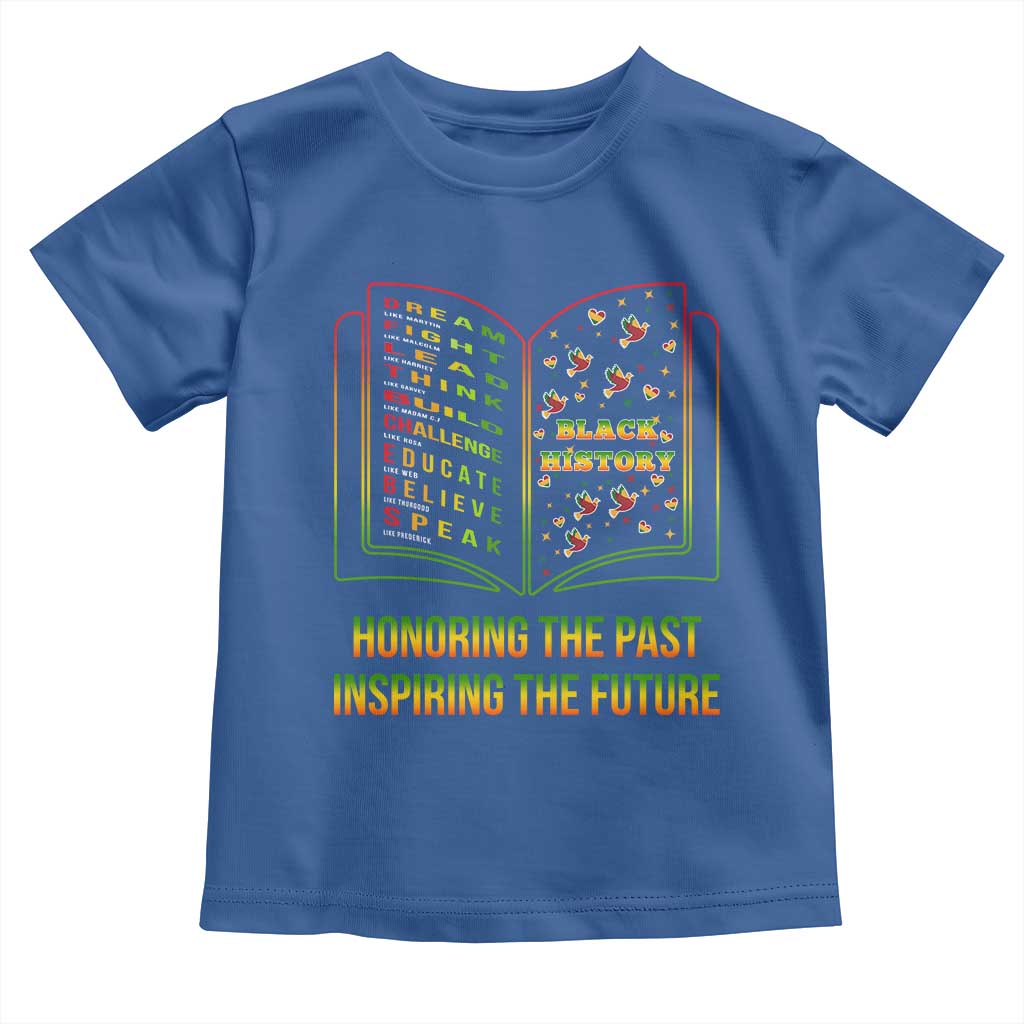 Black History Leaders Book Toddler T Shirt African American History For Teachers TS12 Royal Blue Print Your Wear