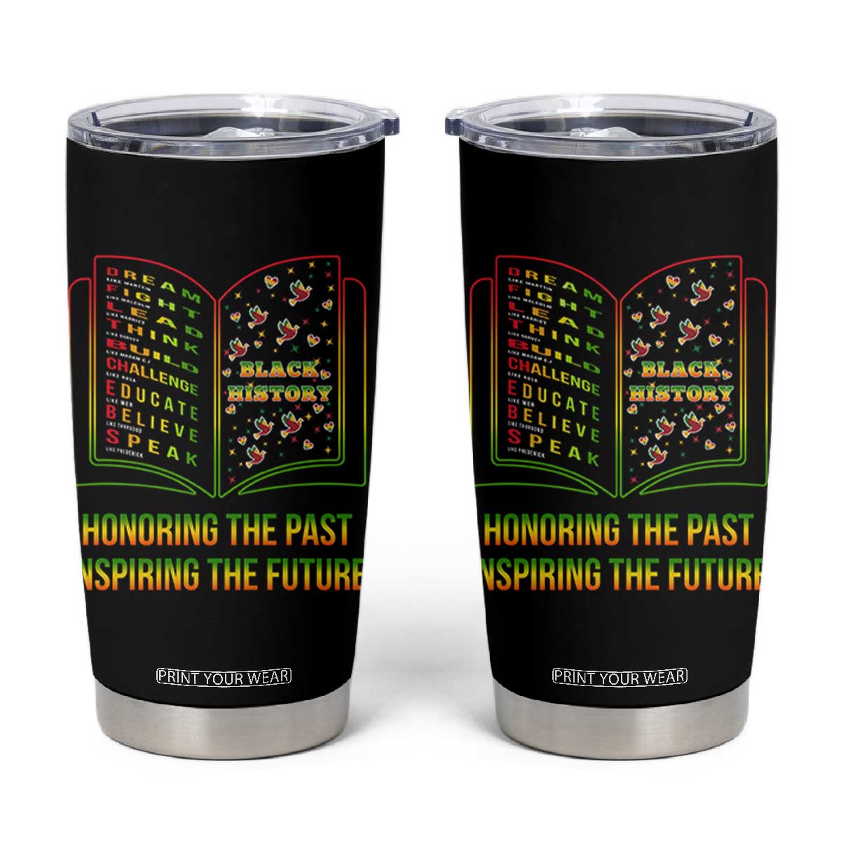 Black History Leaders Book Tumbler Cup African American History For Teachers TS12 Black Print Your Wear