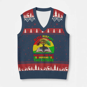 Black History Honoring The Past Inspiring The Future V-Neck Knit Sweater Vest African American Pride TS12 Navy Red Print Your Wear