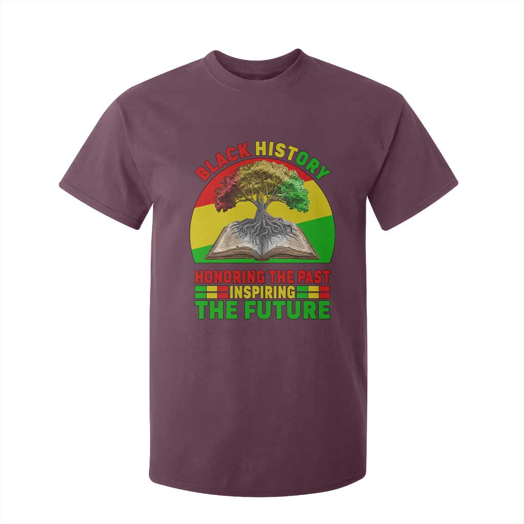 Black History Honoring The Past Inspiring The Future T Shirt For Kid African American Pride TS12 Maroon Print Your Wear