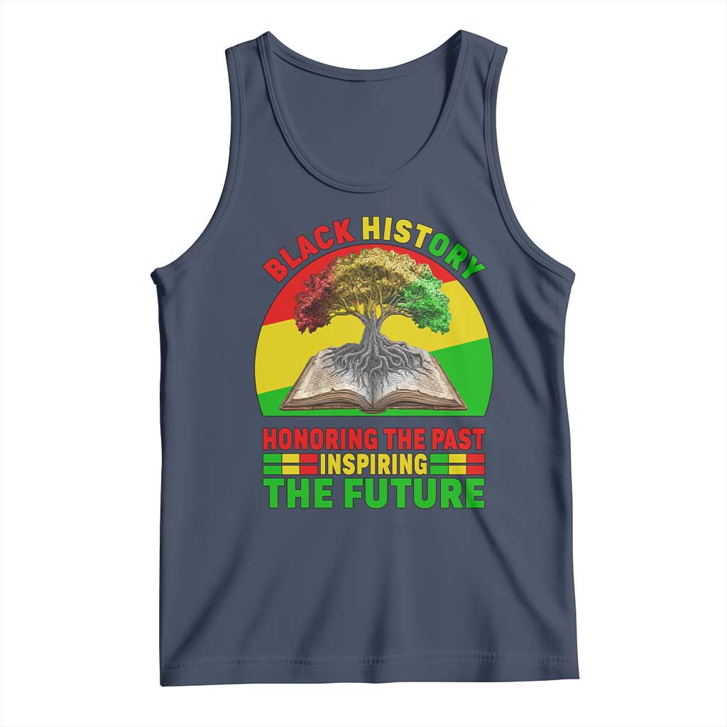 Black History Honoring The Past Inspiring The Future Tank Top African American Pride TS12 Navy Print Your Wear