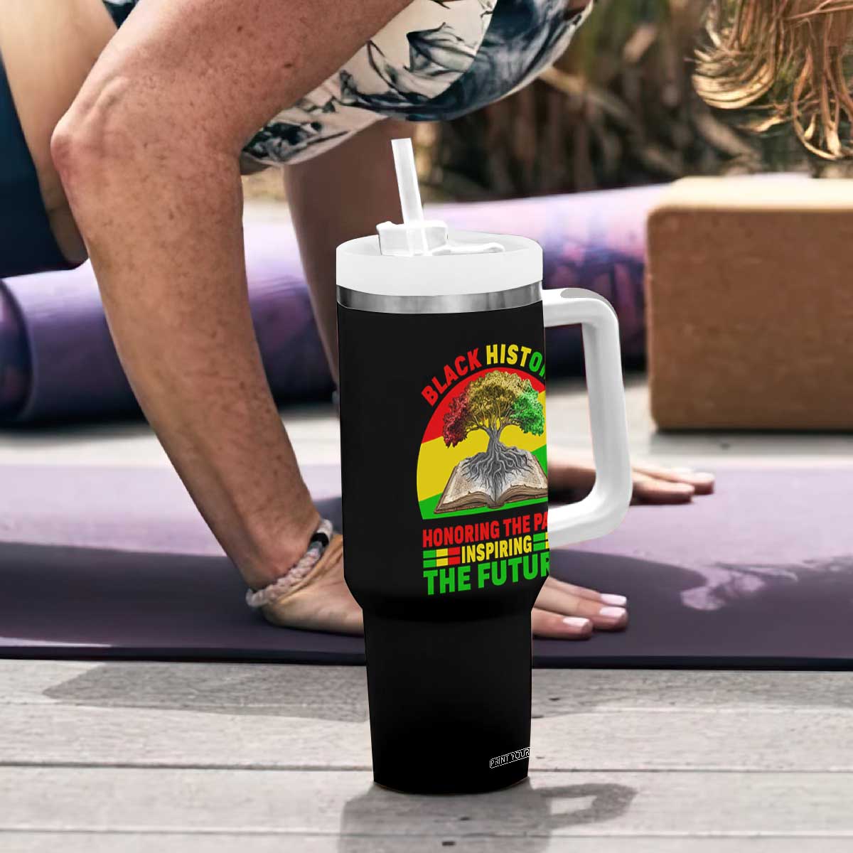 Black History Honoring The Past Inspiring The Future Tumbler With Handle African American Pride TS12 Print Your Wear