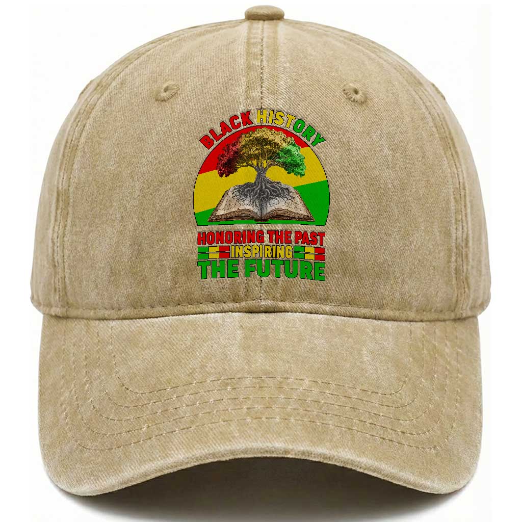 Black History Honoring The Past Inspiring The Future Washed Cotton Baseball Cap African American Pride TS12 Print Your Wear
