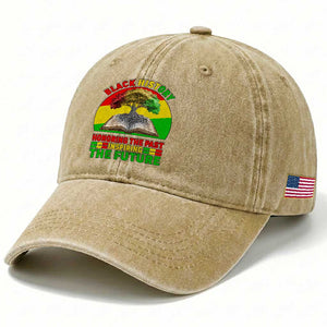 Black History Honoring The Past Inspiring The Future Washed Cotton Baseball Cap African American Pride TS12 Print Your Wear