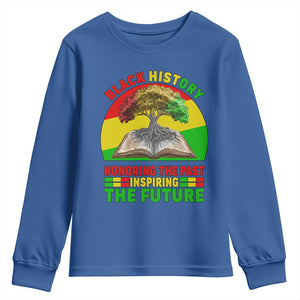Black History Honoring The Past Inspiring The Future Youth Sweatshirt African American Pride TS12 Royal Blue Print Your Wear