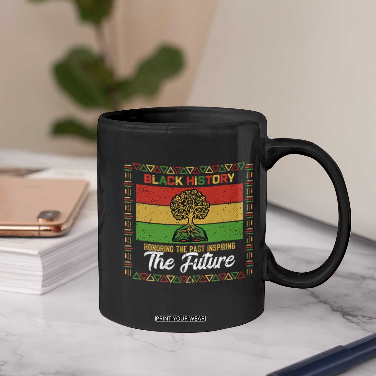 Black History Month Coffee Mug Honoring The Past Inspiring The Future TS12 Print Your Wear
