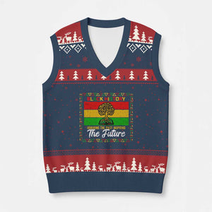 Black History Month V-Neck Knit Sweater Vest Honoring The Past Inspiring The Future TS12 Navy Red Print Your Wear