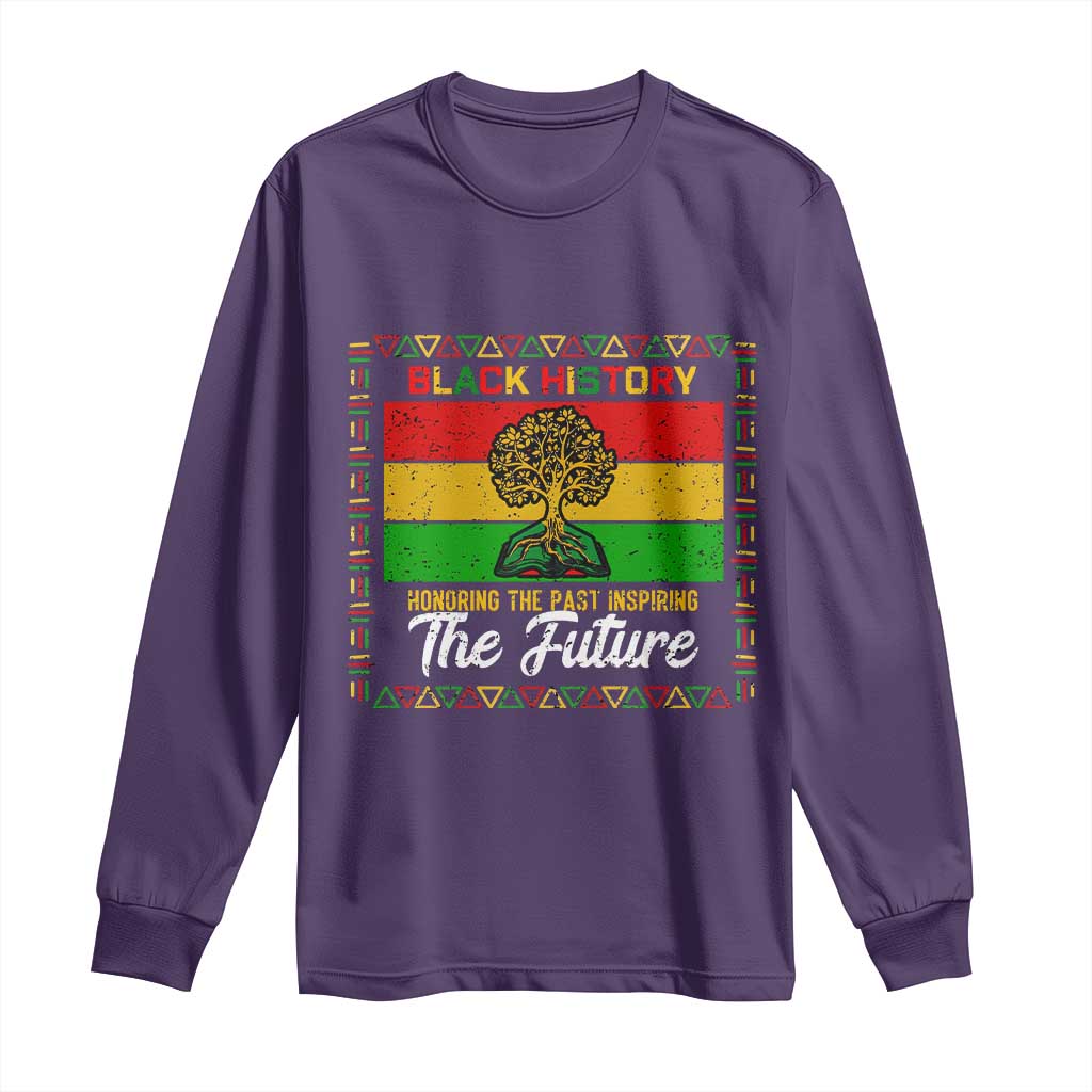 Black History Month Long Sleeve Shirt Honoring The Past Inspiring The Future TS12 Purple Print Your Wear