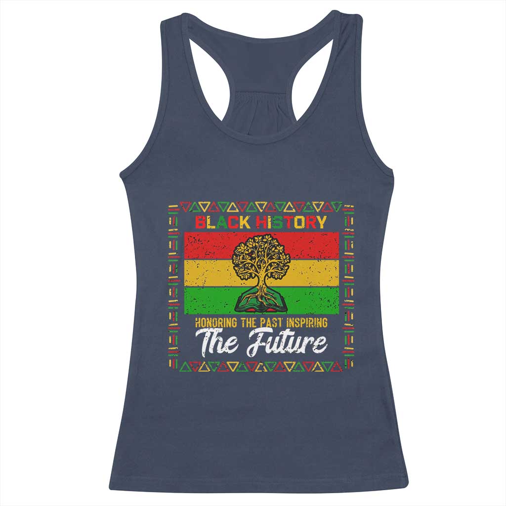 Black History Month Racerback Tank Top Honoring The Past Inspiring The Future TS12 Navy Print Your Wear
