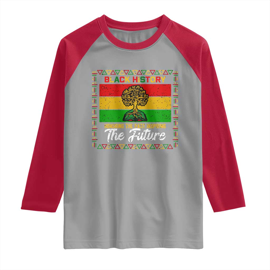 Black History Month Raglan Shirt Honoring The Past Inspiring The Future TS12 Sport Gray Red Print Your Wear