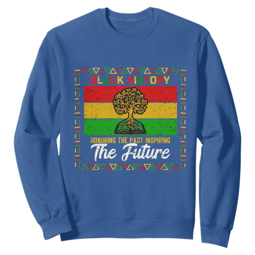 Black History Month Sweatshirt Honoring The Past Inspiring The Future TS12 Royal Blue Print Your Wear