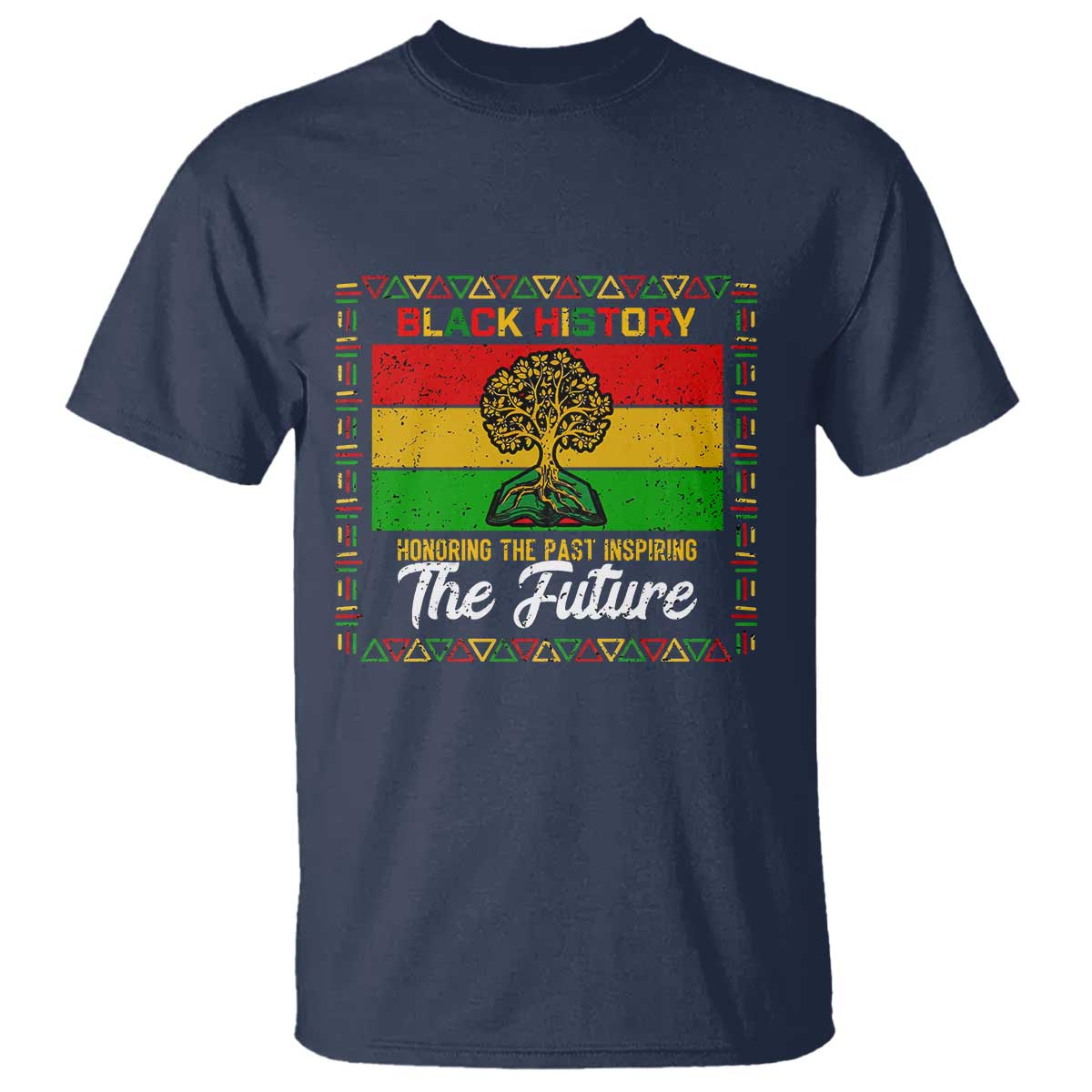Black History Month T Shirt Honoring The Past Inspiring The Future TS12 Navy Print Your Wear