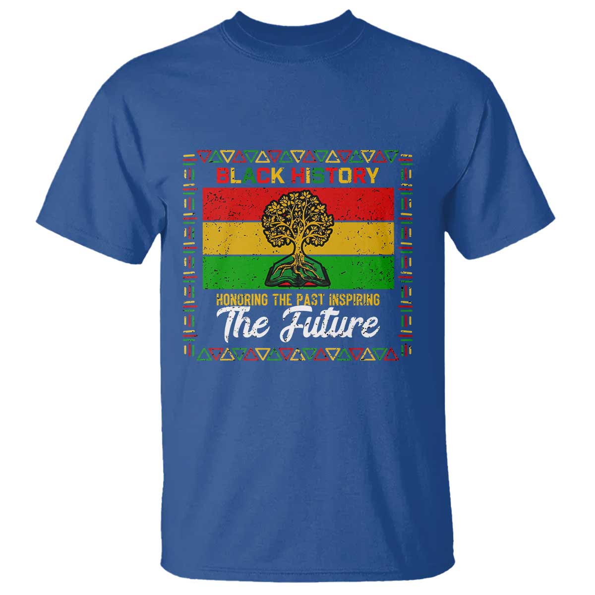 Black History Month T Shirt Honoring The Past Inspiring The Future TS12 Royal Blue Print Your Wear