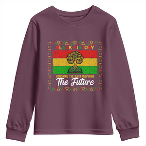 Black History Month Youth Sweatshirt Honoring The Past Inspiring The Future TS12 Maroon Print Your Wear