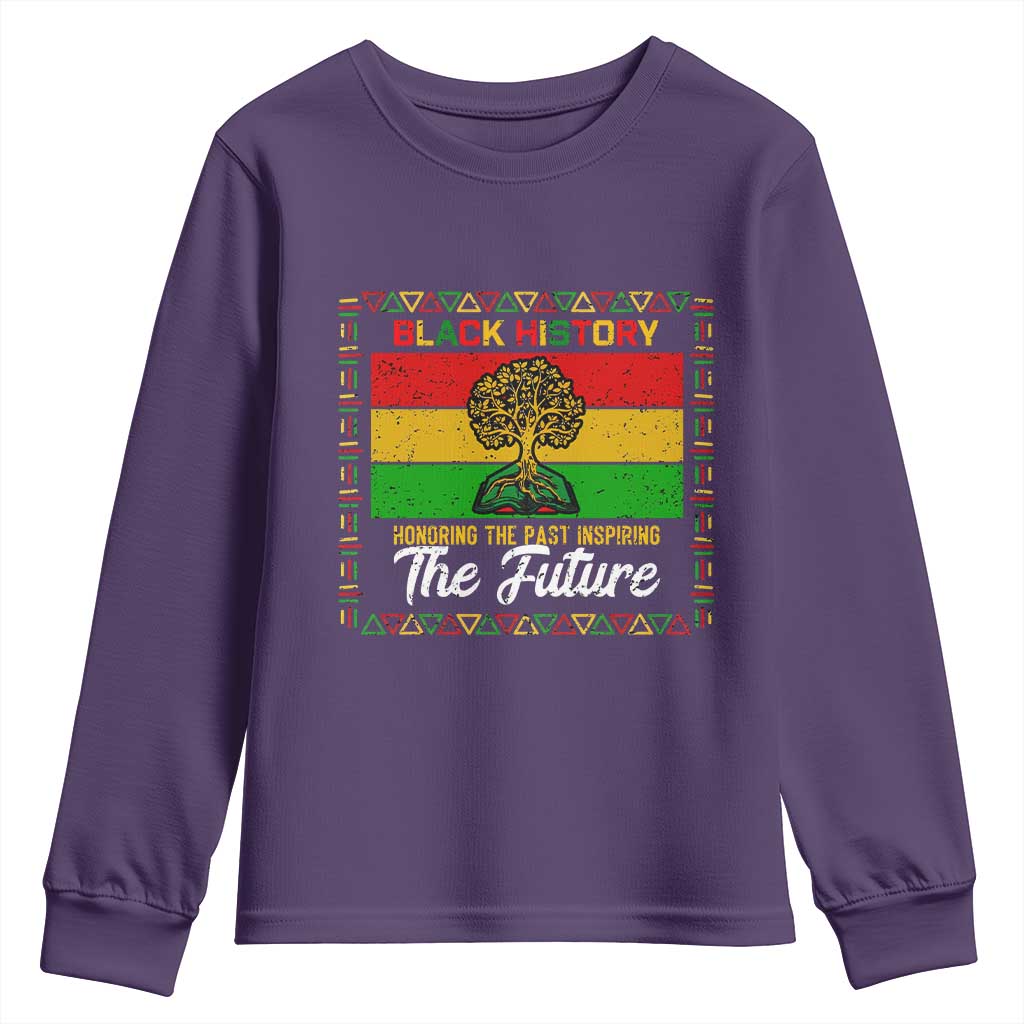 Black History Month Youth Sweatshirt Honoring The Past Inspiring The Future TS12 Purple Print Your Wear
