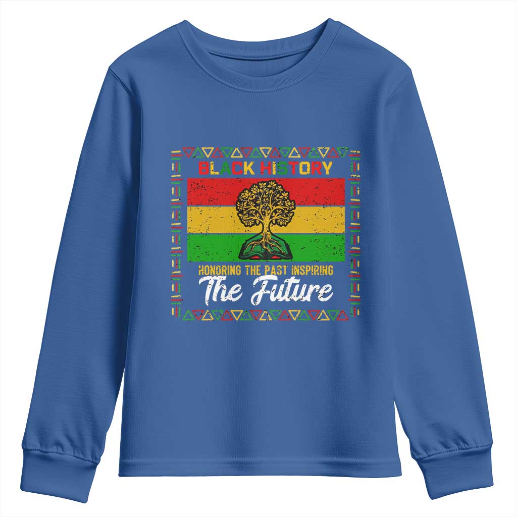 Black History Month Youth Sweatshirt Honoring The Past Inspiring The Future TS12 Royal Blue Print Your Wear