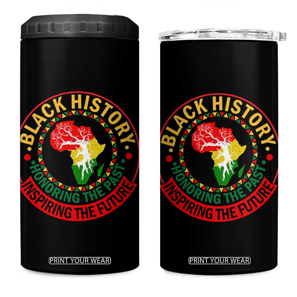 Inspiring The Future Honoring The Past 4 in 1 Can Cooler Tumbler African American Heritage TS12 One Size: 16 oz Black Print Your Wear