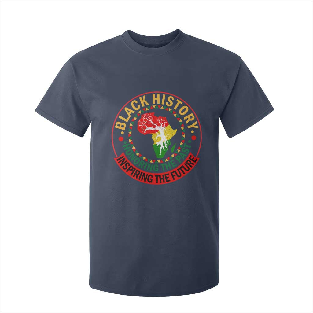 Inspiring The Future Honoring The Past T Shirt For Kid African American Heritage TS12 Navy Print Your Wear