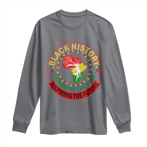 Inspiring The Future Honoring The Past Long Sleeve Shirt African American Heritage TS12 Charcoal Print Your Wear