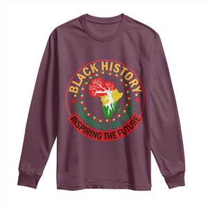 Inspiring The Future Honoring The Past Long Sleeve Shirt African American Heritage TS12 Maroon Print Your Wear