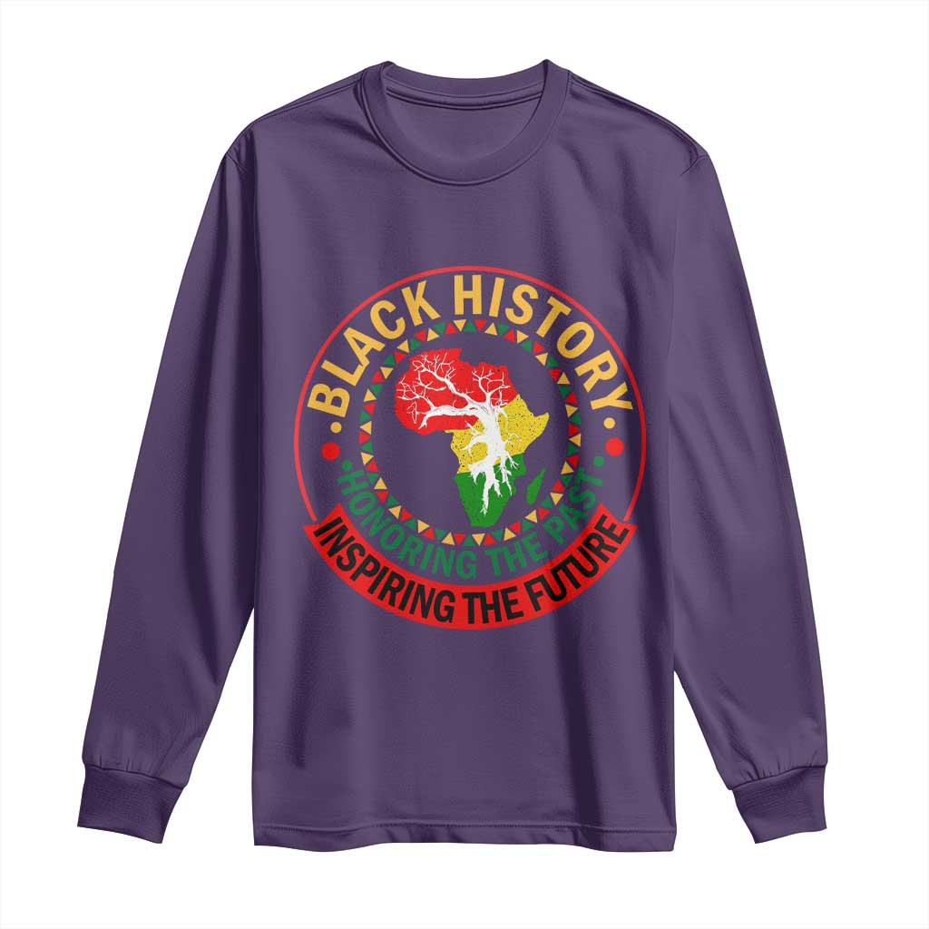 Inspiring The Future Honoring The Past Long Sleeve Shirt African American Heritage TS12 Purple Print Your Wear