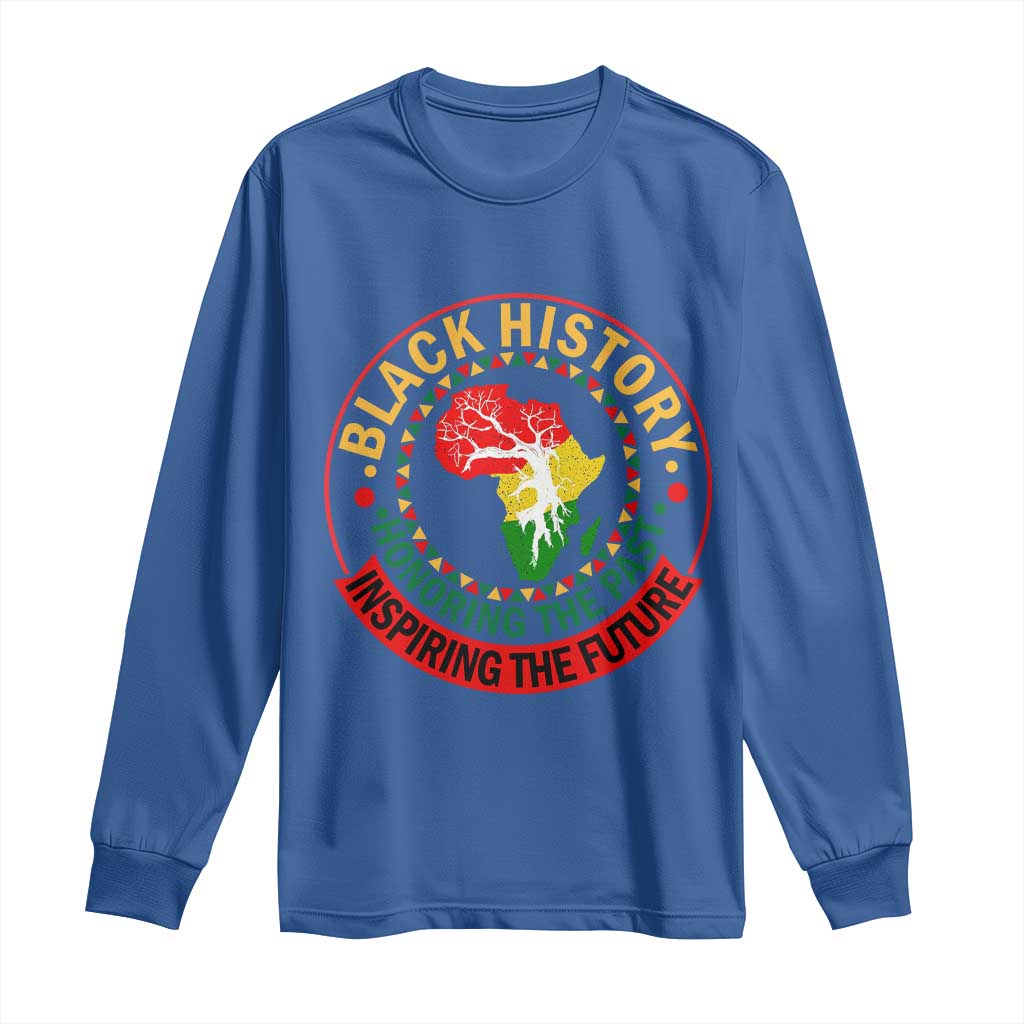 Inspiring The Future Honoring The Past Long Sleeve Shirt African American Heritage TS12 Royal Blue Print Your Wear