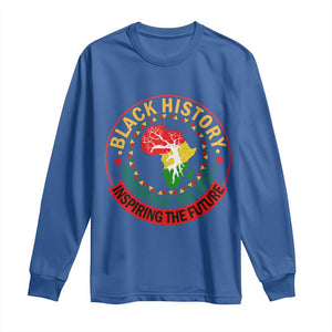 Inspiring The Future Honoring The Past Long Sleeve Shirt African American Heritage TS12 Royal Blue Print Your Wear