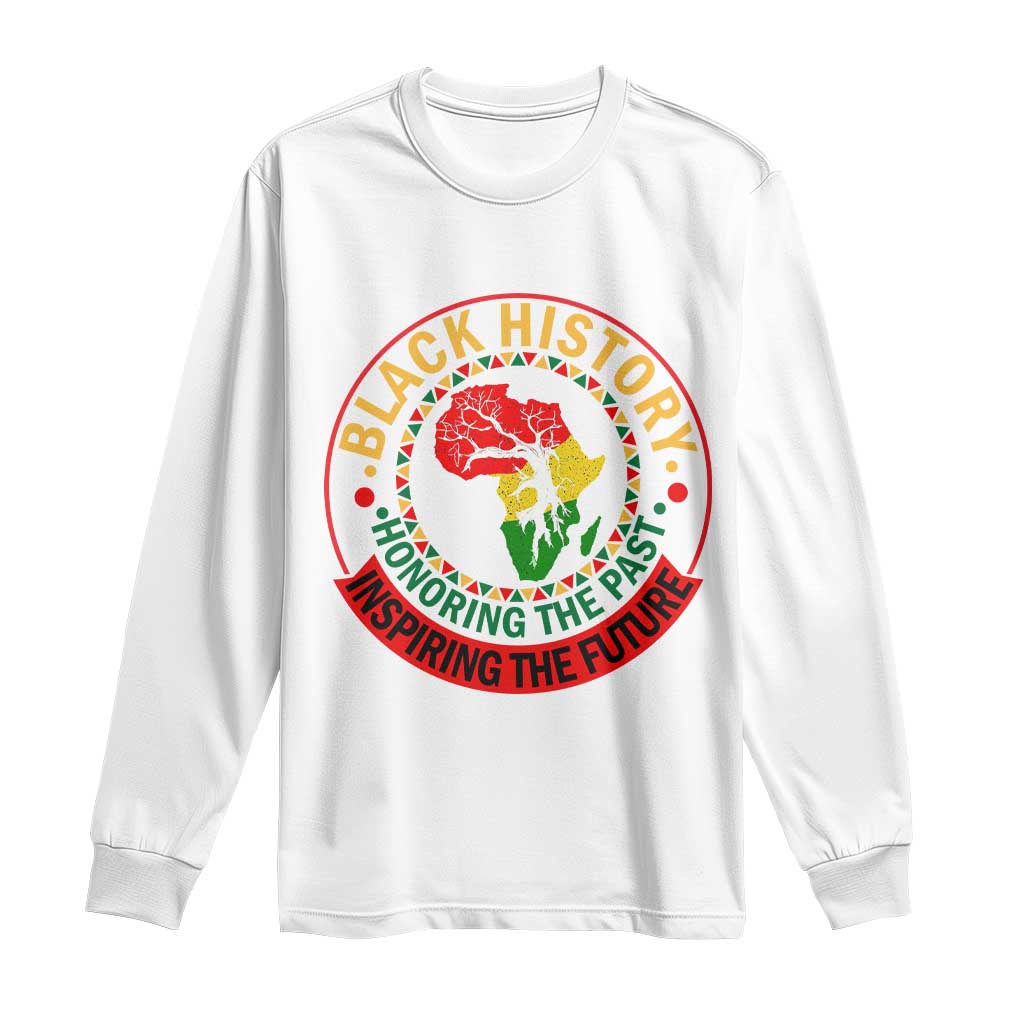 Inspiring The Future Honoring The Past Long Sleeve Shirt African American Heritage TS12 White Print Your Wear