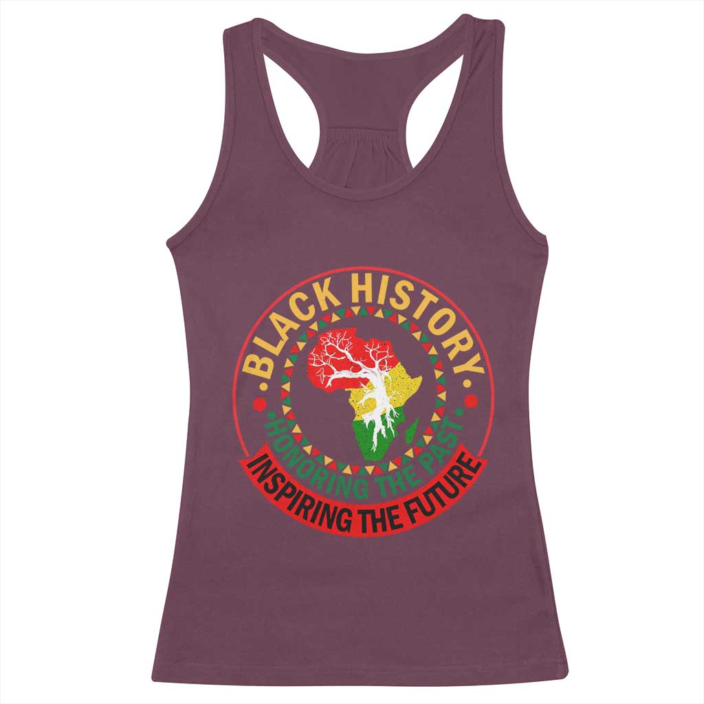 Inspiring The Future Honoring The Past Racerback Tank Top African American Heritage TS12 Maroon Print Your Wear