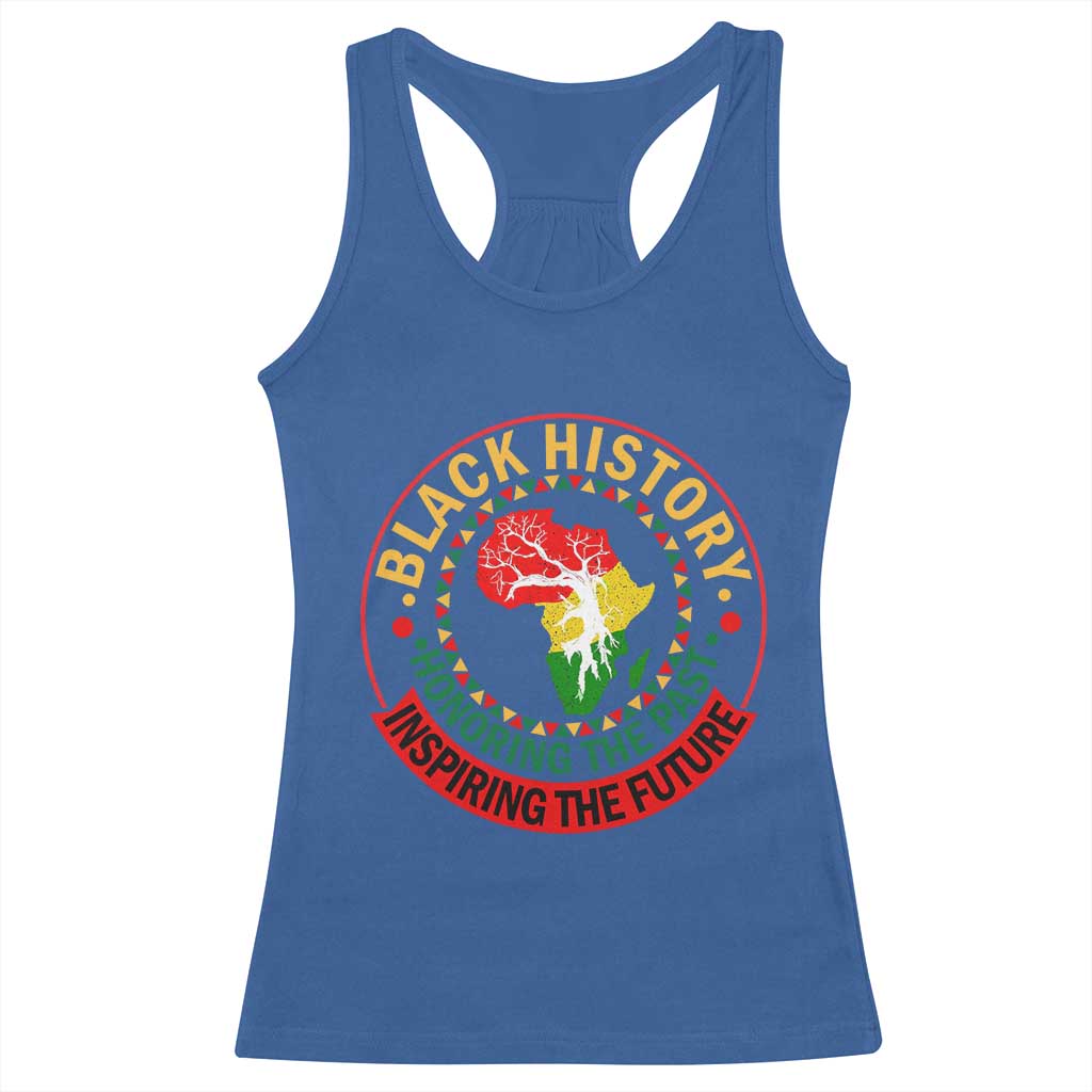 Inspiring The Future Honoring The Past Racerback Tank Top African American Heritage TS12 Royal Blue Print Your Wear