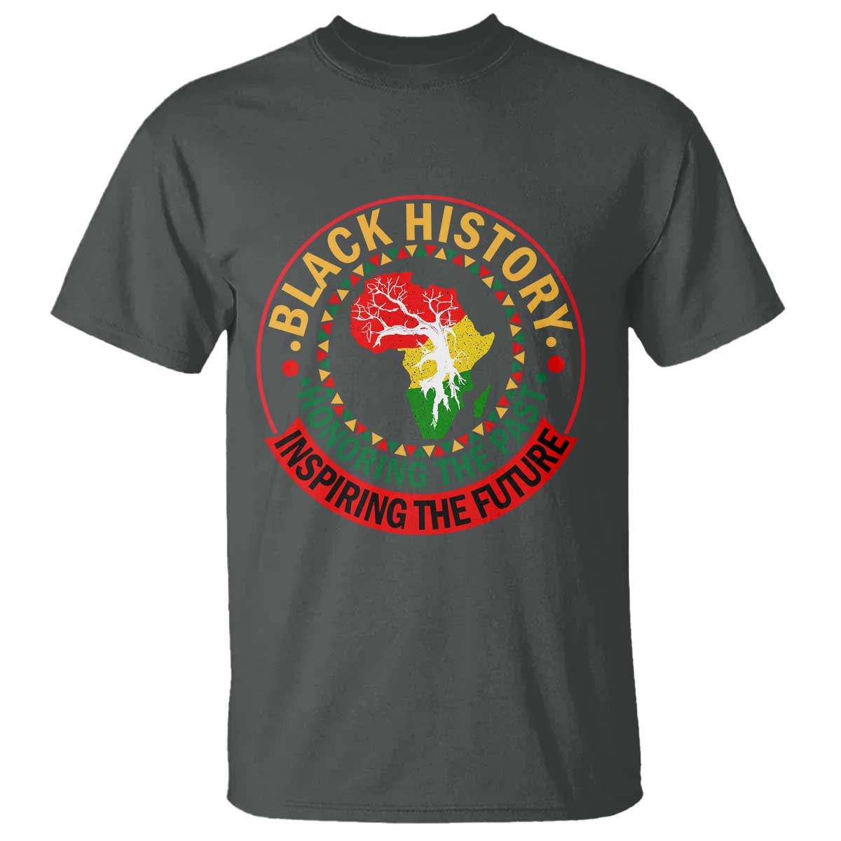 Inspiring The Future Honoring The Past T Shirt African American Heritage TS12 Dark Heather Print Your Wear