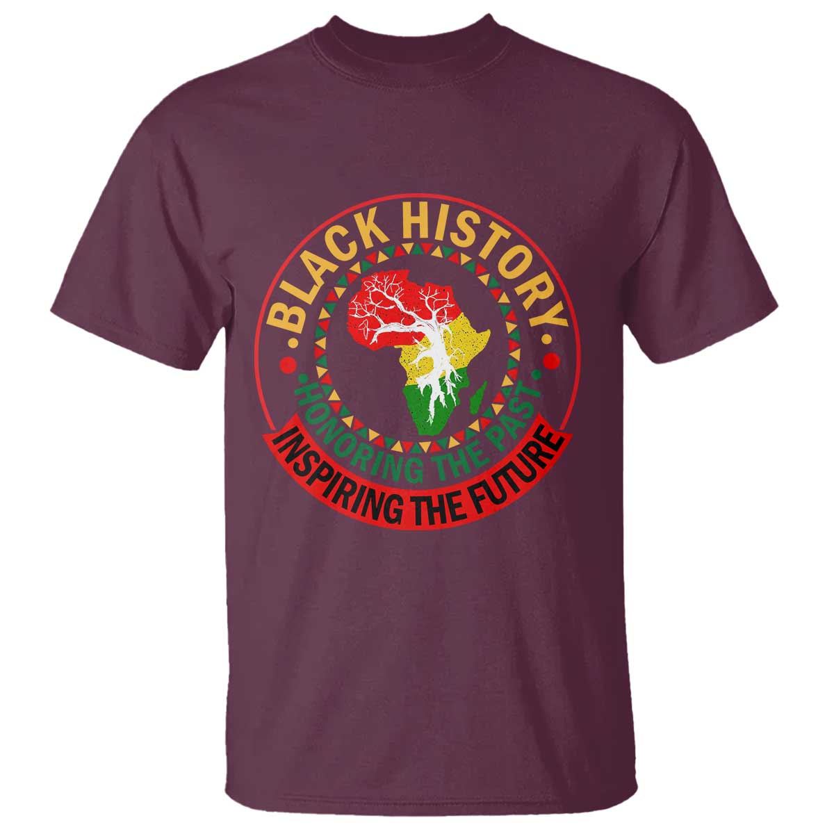 Inspiring The Future Honoring The Past T Shirt African American Heritage TS12 Maroon Print Your Wear