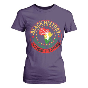 Inspiring The Future Honoring The Past T Shirt For Women African American Heritage TS12 Purple Print Your Wear
