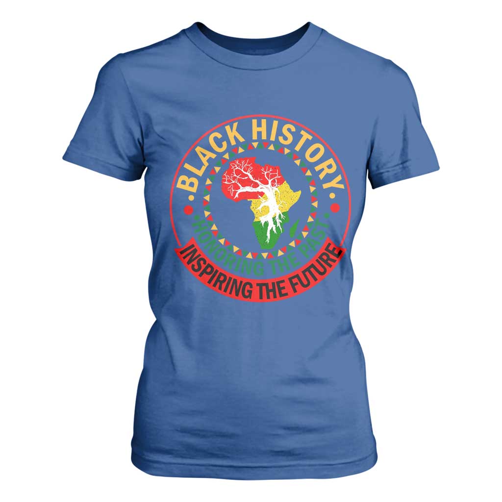 Inspiring The Future Honoring The Past T Shirt For Women African American Heritage TS12 Royal Blue Print Your Wear