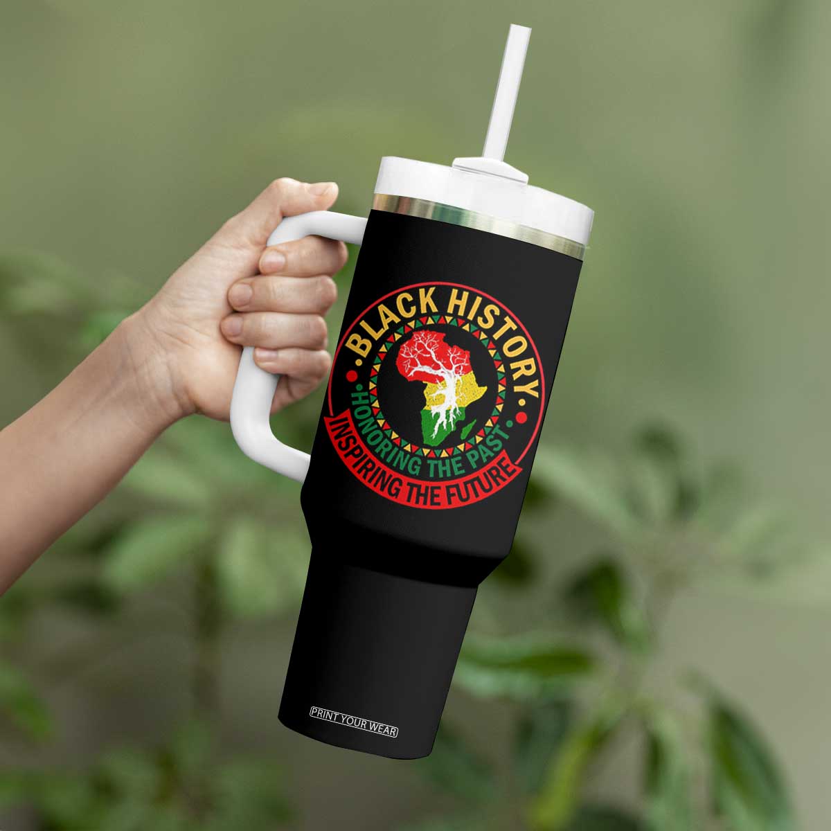 Inspiring The Future Honoring The Past Tumbler With Handle African American Heritage TS12 Print Your Wear