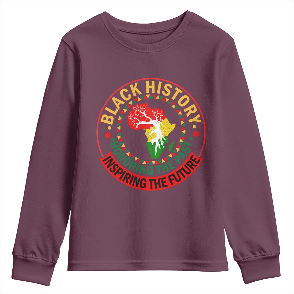 Inspiring The Future Honoring The Past Youth Sweatshirt African American Heritage TS12 Maroon Print Your Wear