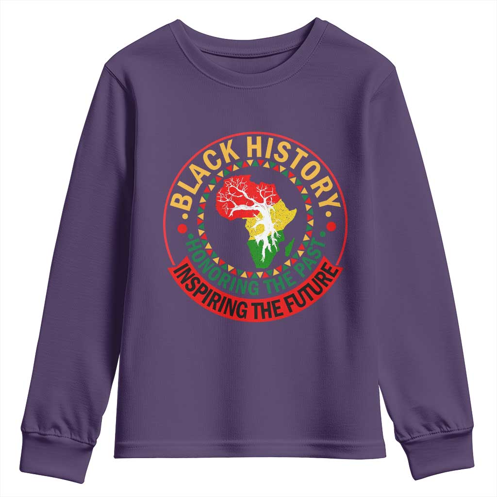 Inspiring The Future Honoring The Past Youth Sweatshirt African American Heritage TS12 Purple Print Your Wear
