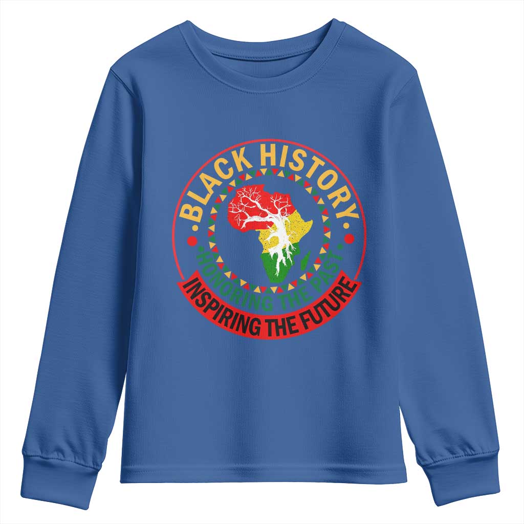 Inspiring The Future Honoring The Past Youth Sweatshirt African American Heritage TS12 Royal Blue Print Your Wear