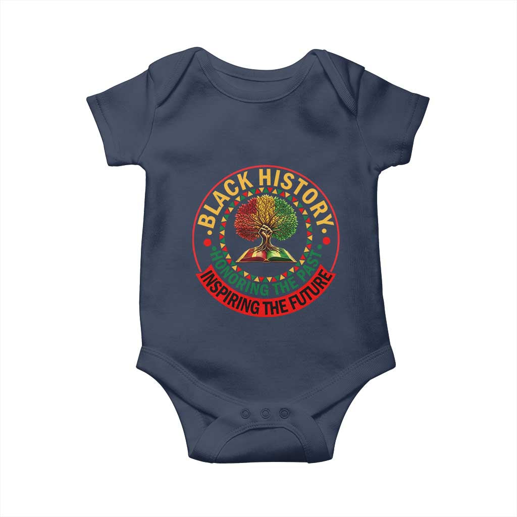 Black History Month Quote Baby Onesie Honoring The Past Inspiring The Future Gift TS12 Navy Print Your Wear