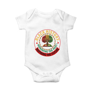 Black History Month Quote Baby Onesie Honoring The Past Inspiring The Future Gift TS12 White Print Your Wear