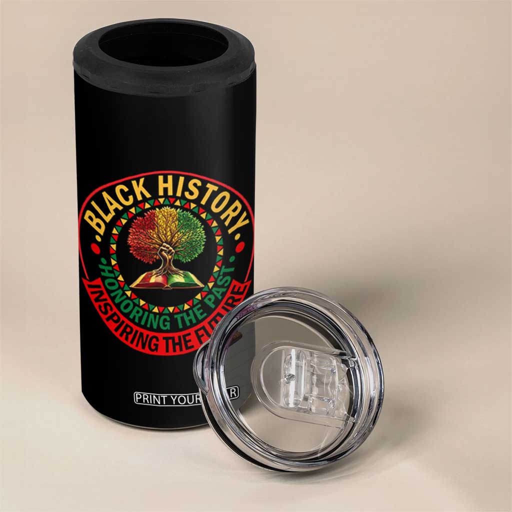 Black History Month Quote 4 in 1 Can Cooler Tumbler Honoring The Past Inspiring The Future Gift TS12 Print Your Wear