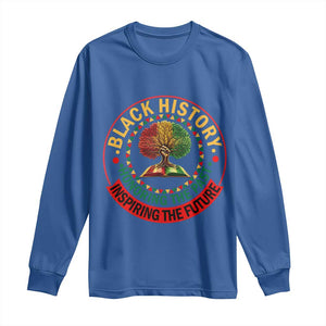 Black History Month Quote Long Sleeve Shirt Honoring The Past Inspiring The Future Gift TS12 Royal Blue Print Your Wear