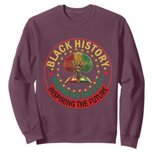 Black History Month Quote Sweatshirt Honoring The Past Inspiring The Future Gift TS12 Maroon Print Your Wear